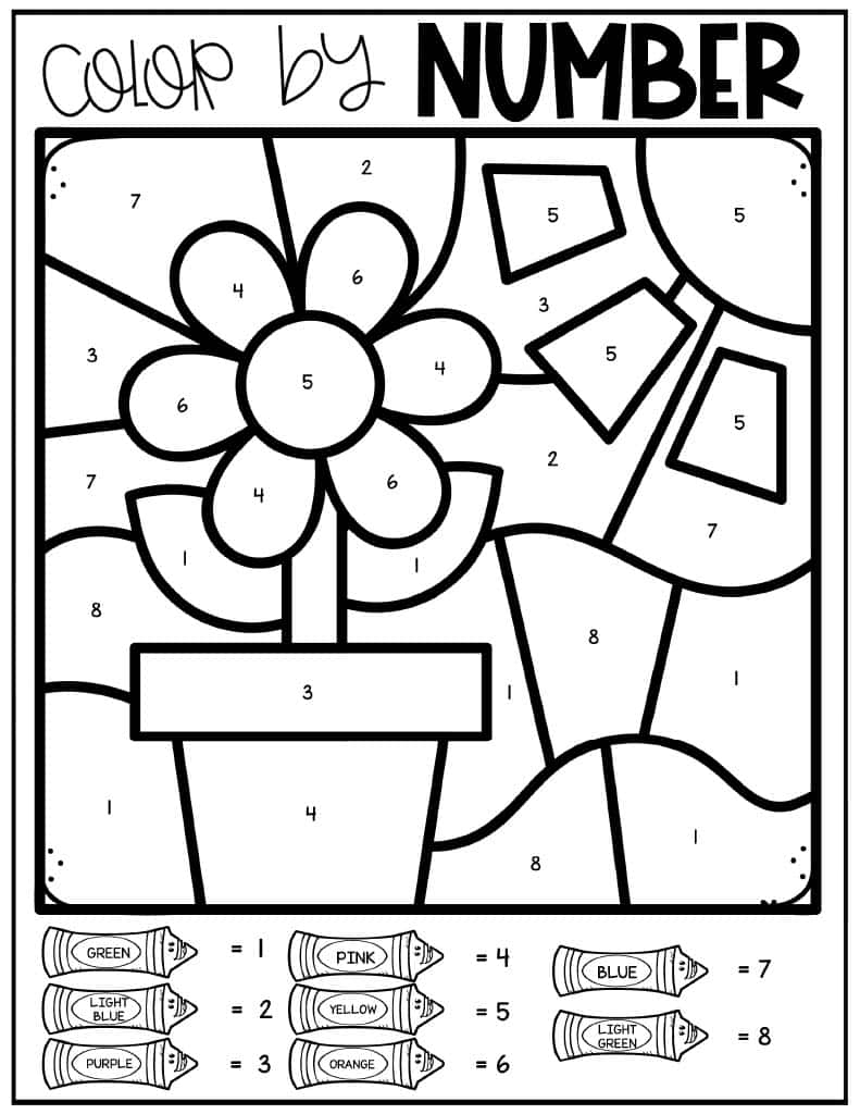 Free Printable Color By Number Flowers