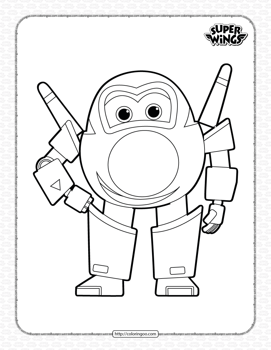 Super Wings Jerome Coloring Page For Kids