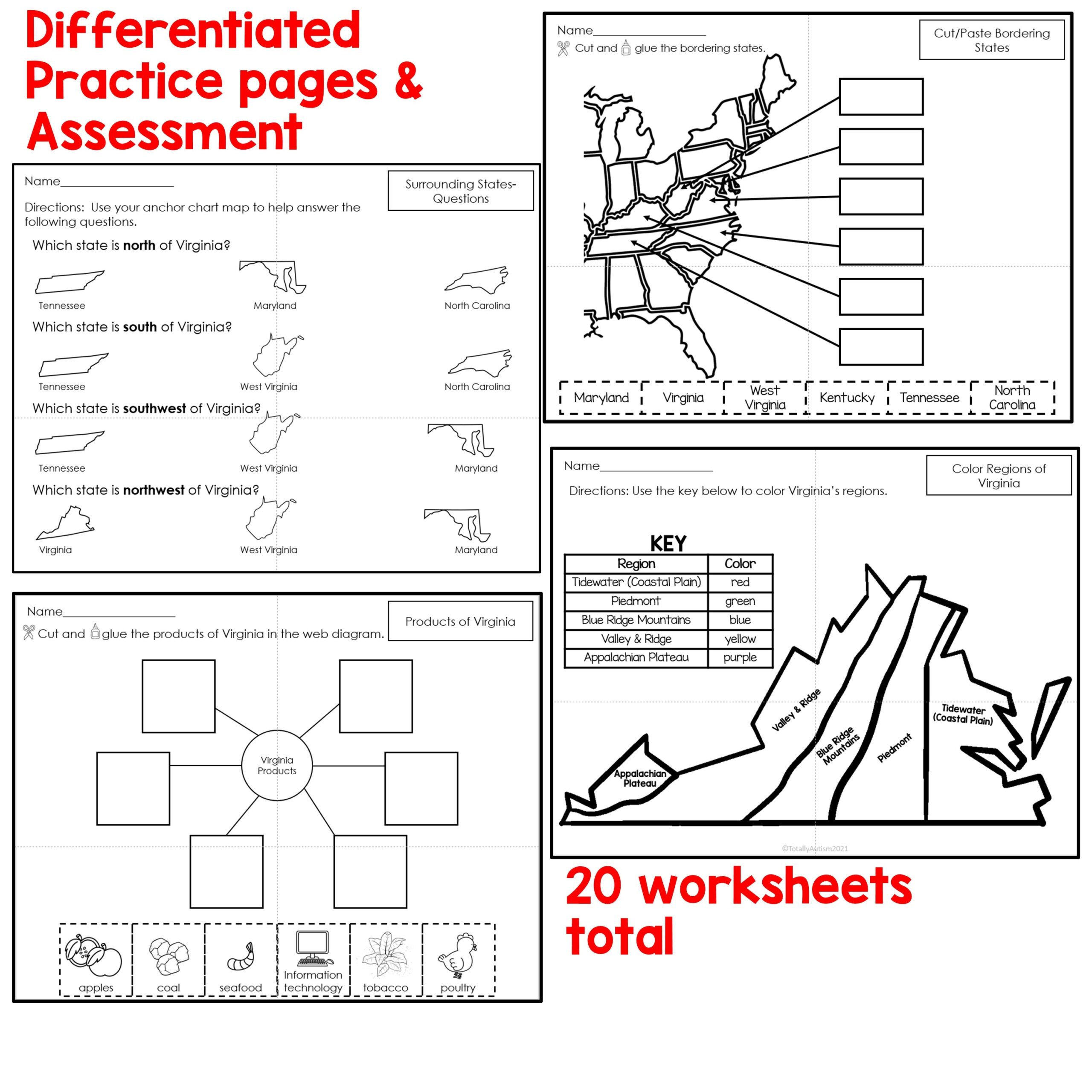 VA Geography Virginia Studies Adapted Social Studies Unit Classful