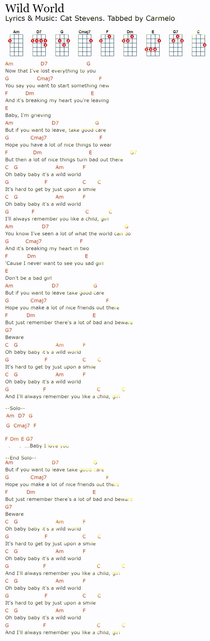 Wild World Cat Stevens