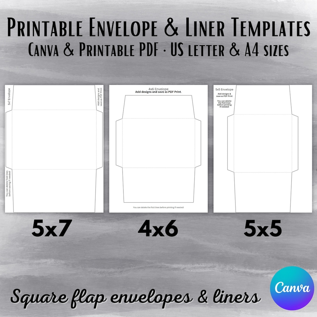 Printable Envelope Template For 5x7 Card