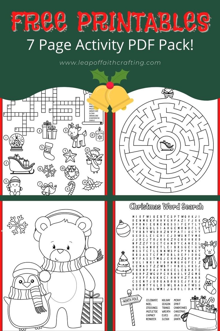 FREE Christmas Worksheets Coloring Sheets Word Search More 