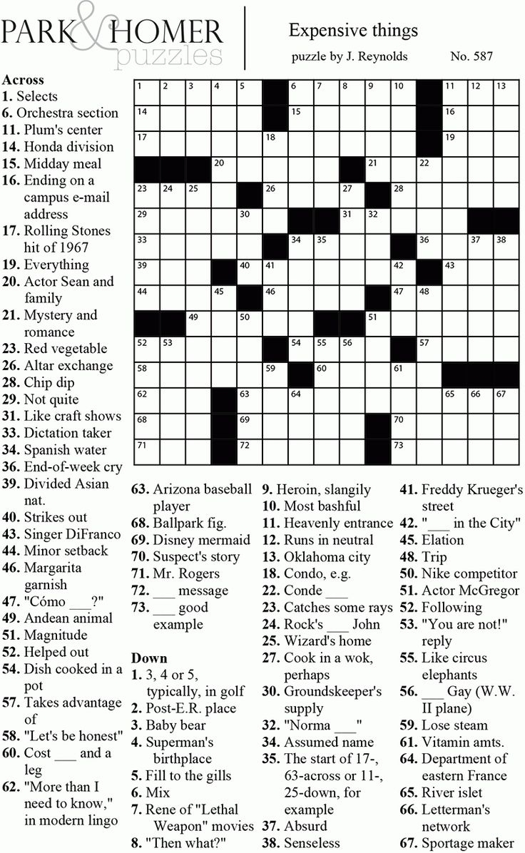 Printable Crossword With Answers 7DF Worksheets Library